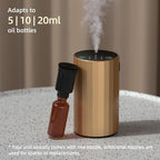Waterless Essential Oil Diffuser Aromatherapy Scent Diffusers for Home Large Room, Bedroom, Car, Office, Desk, Battery Operated Mini Portable Air Freshener (Golden)