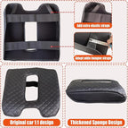 Center Console Cover for Chevy Silverado & GMC Sierra 1500 2500 3500 2014-2018 & Tahoe Yukon Suburban 2015-2020, Scratch Resistance Armrest Cover Accessories, Bucket Console Only - Black