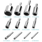 12 Pcs Diamond Drill Bits for Ceramic, Diamond Hole Saw Drill Bit Set Kit, Premium Glass Drill Bit for Bottles, Pots, Marble, Granite Stone, Tile Cutting 0.16 Inch - 1.18 Inch（4 mm - 30 mm） YLYL