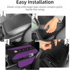 NBTEPEM Bling Crown Car Center Console Armrest Cover, Leather Middle Console Cover Cushion with 2 Storage Bags, Car Armrest Storage Box Interior Accessories for Most Vehicles(Purple)