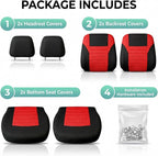 FH Group Automotive Car Seat Covers Front Set Premium 3D Air Mesh Front Seat Covers, Airbag Compatible Universal Fit Interior Accessories for Cars Trucks and SUVs - Red