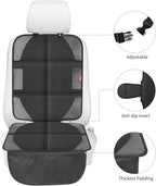Car Seat Protector with Thickest Padding,Waterproof 600D Fabric Child Baby Seat Protector with Storage Pockets,Non-Slip Pets Cover Leather Reinforced Vehicle Seat 2 Pack