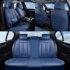Coverado Seat Covers, Car Seat Covers Front Seats, Car Seat Cover, Car Seat Protector Waterproof, Seat Cushion Nappa Leather with Head Pillow, Carseat Cover Universal Fit for Most Cars (Blue)