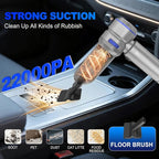 Handheld Car Vacuum Cordless, 22000PA Strong Suction Mini Vacuum Cleaner with Brushless Motor, 4-in-1 Portable Vacuum for Car Detailing, Home, Office & Travel, Silver Blue