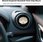 2Pcs Car Vent Decor Clips Beach Car Accessories with Pearl Scallop Design Cute Coastal Ocean Air Freshener Clip Charms for Women Beachy Summer Interior Diffuser Decorations