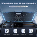Autorder Windshield Sun Shade Umbrella for 2022-2025 2026 Nissan Pathfinder Accessories,Upgraded Ice Crystal Material,Easy Setup Umbrella Sunshade for Car Windshield,100% Sun Blocking