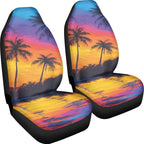 Hawaiian Tropical Palm Tree Print Car Seat Cover for Men Women Soft Breathable Automotive Interior Protector Universal Fit for Car SUV Sedan Truck