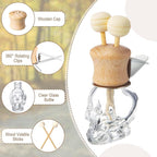 Zubebe 30 Pack Car Air Freshener Diffuser with Vent Clip Empty Car Diffuser Bottles for Essential Oil Perfume Glass Bottle with Wooden Caps Stick(Skull)