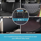 Lassie Dog Hammock for Car, Compatible with 2020-2026 Tesla Model Y Dog Seat Covers,Dog Car Seat Cover for Back Seat with 4 Headrests and 2 Seat Belts, 100% Waterproof Pet Seat Protector for Dogs