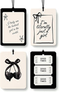 Retro Coquette Black Cologne Car Air Freshener 4 Pcs, Preppy Girly Bow Poker Cherry Ticket Hanging Air Freshener for Cars Bathroom Dorm Books Decor, Vintage Accessories Gifts for Women Girls