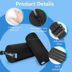 Lumbar Roll 2 Pack, Upgrated Soft & Firm Density with Non Slip Adjustable Straps, Low Back Lumbar Support for Office Chair & Car Seat Back Support Cushion, Lumbar Support for Car Seats, Desk Chair
