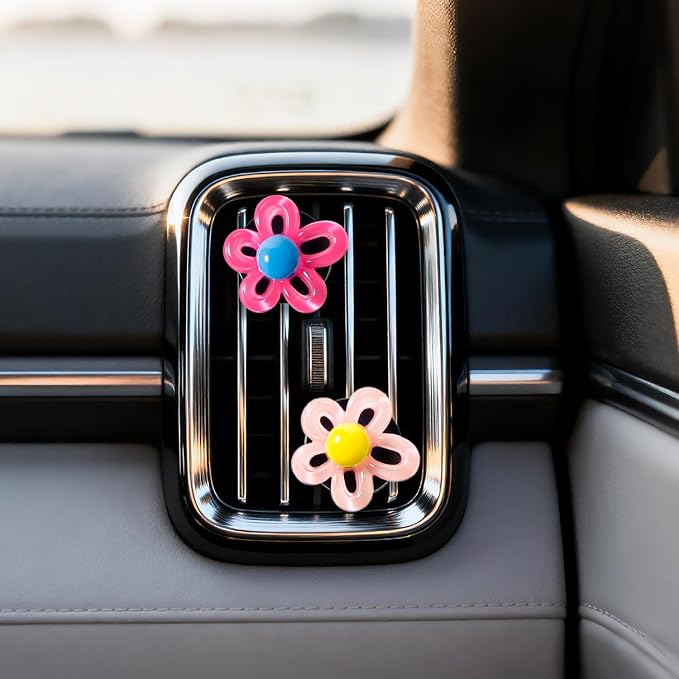 6Pcs Flower Air Vent Clip Car Accessories Air Freshener Dashboard Accessories Charm Car Inter Decor