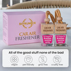 Car Air Freshener Hanging Diffuser – Long-Lasting Essential Oil Scent (Up to 60 Days) – Non-Toxic & Eco-Friendly – 2-Pack Auto Fresheners Made in USA
