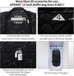 Small Gym Bag 18 inch Carry On Duffel Bag for Weekender Travel - Marble Black