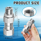 3/8 NPT Pressure Washer Swivel Fitting, Anti Twist 3/8 Male to Female Stainless Steel Connector Joint, 360 Degree Kink Free Swivel Fitting For Pressure Washer Gun, Hose(3/8 NPT Male to Female-2Pcs)