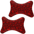 2 Pack Car Neck Pillow Compatible with Red Skulls, Softness Car Headrest Pillow for Driving with Adjustable Strap, Memory Foam Removable Cover, Comfortable Ergonomic Design