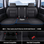 Coverado Chevy Silverado Seat Covers Full Set, Faux Leather Car Seat Covers Fit for 2014-2018 1500, 2015-2019 2500HD 3500HD Chevy Silverado GMC Sierra Crew Double Extended Cab(Blueline)