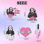 5Pcs Ghost Horror Car Air Fresheners Pink Cute Car Interior Accessories Hanging Scents Anime Freshener Automotive Room Decor for Women Teen Girls Gift