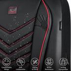CAR PASS 3D Foam Faux Leather Car Seat Covers Front Seats,Waterproof Leather Front Seat Cover for Car,Universal Fit for SUV Truck Sedan Automotive,Armrest Airbag Compatible Anti-Slip, Black and Red