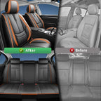 Fit Palisade Car Seat Covers for Hyundai Palisade 2000-2025 2026 -Upgraded Premium Waterproof & Breathable Leather,Airbag Compatible,All-Weather Seat Cushion Protector,Full Set,Black-Brown