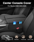 Shademax Custom for 2026 2025 2024 Mazda CX90 Center Console Cover Armrest Cover for Mazda CX-90 Accessories Arm Rest Cushion Pad Leather Middle Console Cover Armrest Seat Box Protector Anti-Scratch