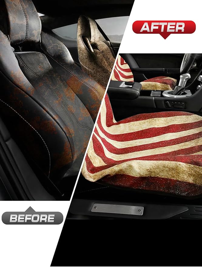 American Flag Car Seat Towel Protector (1-Pack), Waterproof Sweat-Proof Non-Slip Cover for SUV, Truck & Sedan, Patriotic Seat Mat for Gym & Beach, Washable & Easy Install, Ideal Celebration Gift