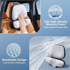 BEBAS Car Headrest Pillow - Memory Foam Neck Support Pillow for Driving, Ergonomically Designed for Long Drives & Travel, Pain Relief with Removable & Washable Cover | Gray, 1-Pack