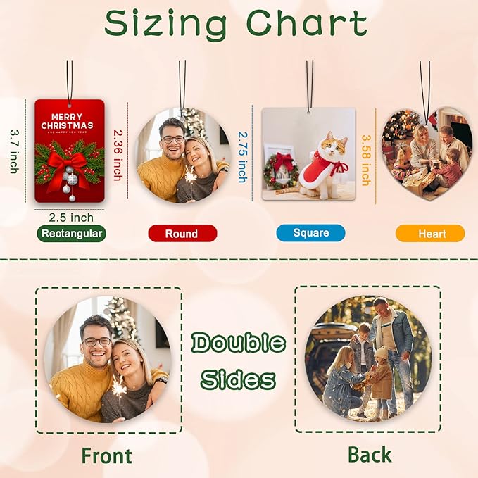 Custom Air Freshener for Car - Double Sided Photo Personalized Car Scents Air Freshener, Smell Air Fresheners With Picture for Wardrobe, Bathroom,Hanging Ornaments (Round-1PCS)