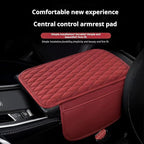 Car Armrest Cover Leather Car Console Covers Box Pad with Pocket and Tissue Box Arm Rest Cover for Car for SUV Truck Sedan Vehicle (Thin-bark)