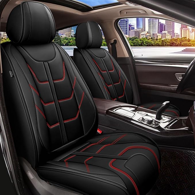 TTX LIGHTING Car Seat Covers fit for Toyota 4runner 2003-2026 Full Set: Premium Leather Automotive Seat Cover with Airbag Compatible Waterproof (5 Seats, Redline)