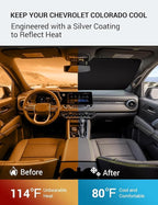 Proadsy Windshield Sun Shade Custom Fit Chevrolet Colorado Pickup Truck 2023 2024 2025 2026 4-Layer Foldable Front Sunshade Protector Sun Visor Blocks UV Rays Keep Car Cooler Accessories