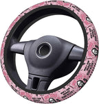 Halloween Ghost Steering Wheel Cover Horror Movie Car Accessories for Men Women with 2 Car Air Freshener, 15 Inch Anti-Slip Car Steering Wheel Covers Universal Fit