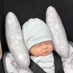 Infant Travel Pillow, Adjustable Baby Head Neck Support Cushion for Car Seat and Stroller - Comfortable and Lightweight Baby Travel Pillow, with Moon and Star Pattern