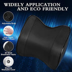 2 Pack Car Neck Pillow, Softness Leather Car Headrest Pillow, 100% Memory Foam and Breathable Removable Cover, Neck Support Head Pillow for Ergonomic Design (Black)