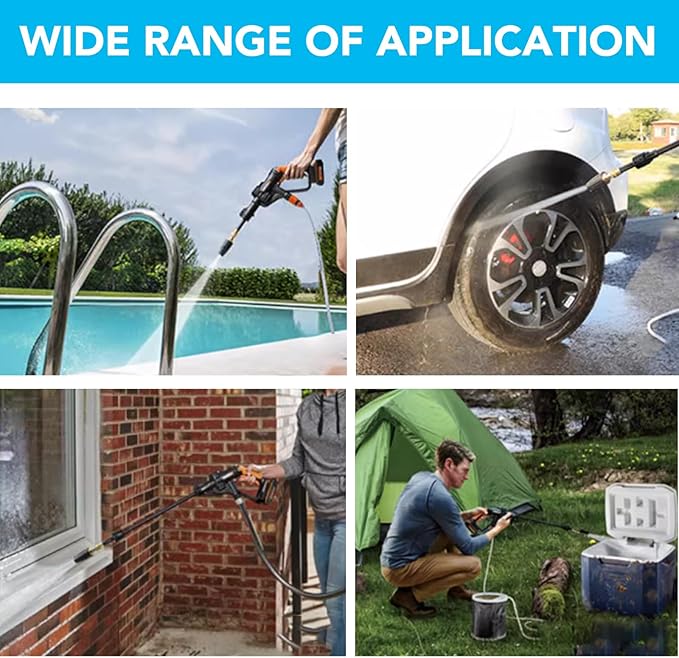 Pressure Washer Tips Turbo Nozzle 4000 PSI 360° Rotating Spray Turbo with 1/4” Quick Connector and 4500 PSI Pivoting Coupler,7 Spray Nozzles Tips Kit Multiple Degrees