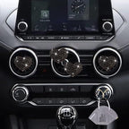 Black Heart Air Vent Clips, 4 Pcs Bling Heart Air Fresheners Vents Clips Diamond Car Interior Decor Charm Cute Car Accessories + Cute Butterfly Mask Hook