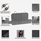 FUNNYFUZZY Chenille Dog Car Seat Cover for Pets, Waterproof Car Seat Protector with Nonslip Bottom, Scratchproof Soft Dog Seat Cover for Car, Truck and SUV, Front Seat(Grey, 17.7''W x 18.1''L×21.3"H)