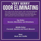 Very Berry Odor Eliminating Highly Fragranced Candle - Eliminates 95% of Pet, Smoke, Food, and Other Smells Quickly - Up to 80 Hour Burn time - 12 Ounce Premium Soy Blend