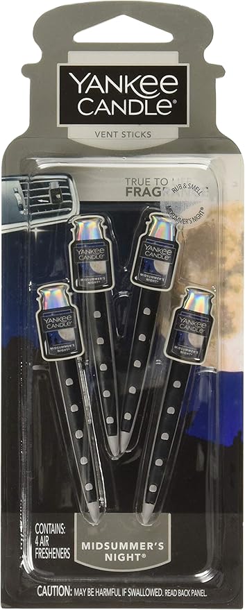 Yankee Candle Car Freshener Vent Stick Midsummers Night, 2-Packs (8 Vent Sticks)