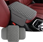 Car Center Console Cover, Upgraded Microfiber Car Armrest Cover Cushion, with 2 Storage Bags Scratch, Resistant Leather Cars Armrest Storage Box Universal Vehicles Accessories (Gray)