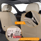 Car Seat Covers Fit for Kia Sorento 2007-2023 2024 2025 Full Set Leather Seat Covers Set with Lumbar Support Premium Automotive Cushion Protector(5 Seat, Beige)