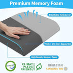 XLarge Seat Cushion, Memory Foam Cushion for Long Sitting Hours on Office Chair, Home & Car, Non-Slip Chair Pad for Relieving Back & Sciatica & Hip & Coccyx Pain (Light Grey)