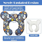Baby Head Support Pillow for Newborn Toddler, Baby Neck Pillow Upgraded Comfortable Sleep Cushion for Car Plane Stroller Pushchair - Flower B