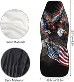 ELEQIN Car Front Seat Covers, Eagle America Flag Universal Seat Protector, Full Cover Fit Most Truck, SUV, Van Interior Decor