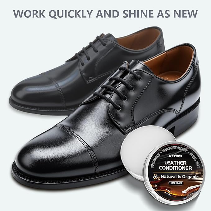 Leather Recoloring Balm with 100ml Mink Oil Conditioner | White Repair Kit, Dye & Color Restorer for Furniture, Sofa, Car Seats, Bags | Restore Faded & Scratched Surfaces