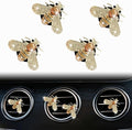 4 Pcs Bling Bee Air Vent Clips, Crystal Bee Car Air Fresheners + Sunflower Mask Hook