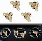 4 Pcs Bling Bee Air Vent Clips, Crystal Bee Car Air Fresheners + Sunflower Mask Hook