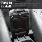 Car Center Console Cover, Soft Memory Foam Auto Arm Rest Pillow with Phone Holder Storage Bag, Waterproof Leather Armrest Seat Box Protector Comfy Cushion Pad for Most Cars (Red)