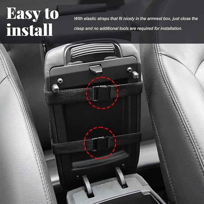 Car Center Console Cover, Soft Memory Foam Auto Arm Rest Pillow with Phone Holder Storage Bag, Waterproof Leather Armrest Seat Box Protector Comfy Cushion Pad for Most Cars (Coffee)