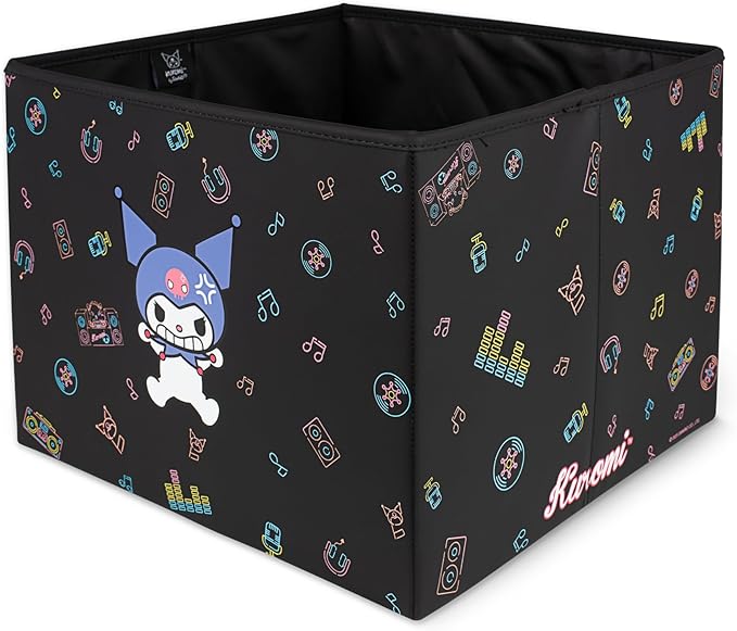 Sanrio Kuromi Car Trunk Organizer and Storage Bin - Collapsible Simple Compartment Convenient Heavy Duty, Fold Up for Easy Storage Box, Automotive Seat Cargo for Groceries Tools - 12.5L x 12.5W x 9H